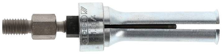 Metallic cutting insert with two parallel shaft rods and threaded connection, evidently a tool component.