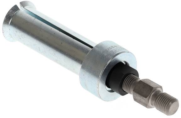 Metallic puller with thread and cylindrical sleeve, for dismantling bearings or similar components.