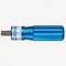 Blue Gedore torque wrench with knurled grip and metal head, suitable for precision work in mechanics.