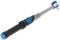 A torque wrench with a black handle and blue accent. Used for precise tightening of screws and nuts.