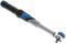A torque wrench with a black handle and blue accent. It is used to tighten screws to a specific torque.