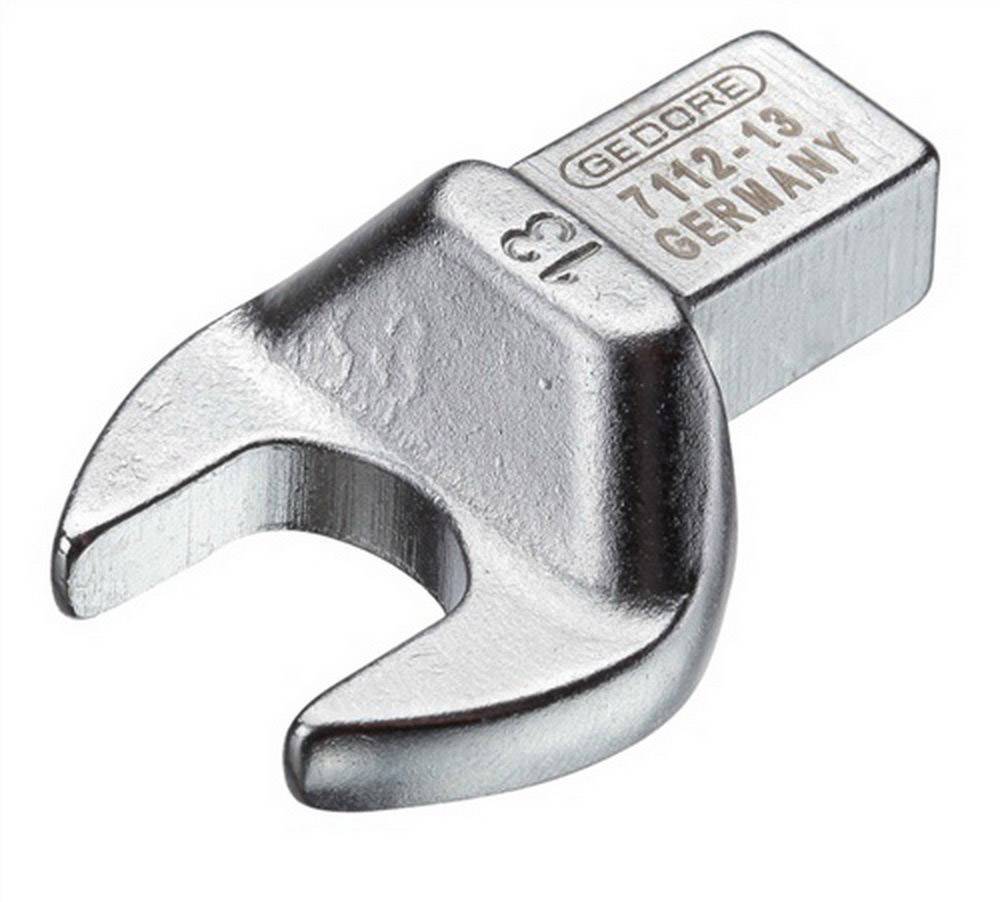 Metallic key with inscription 'GEDORE 7112-13 GERMANY', shiny, in open form for screws or nuts.