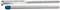 A torque wrench with a long, slender handle and a round extension bar are lying side by side on a white background.