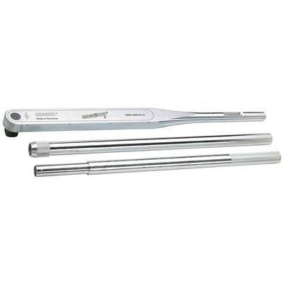 Torque wrench with extendable handle, suitable for precise tightening of screws through controlled application of force.