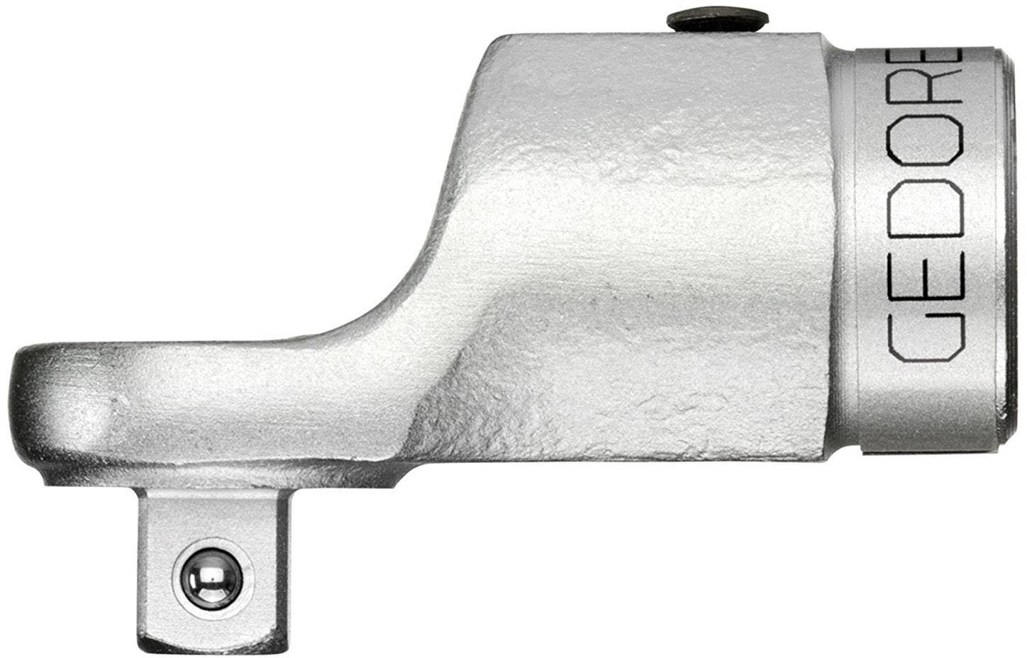 A metal adaptor for socket keys, with the brand embossed on the side.