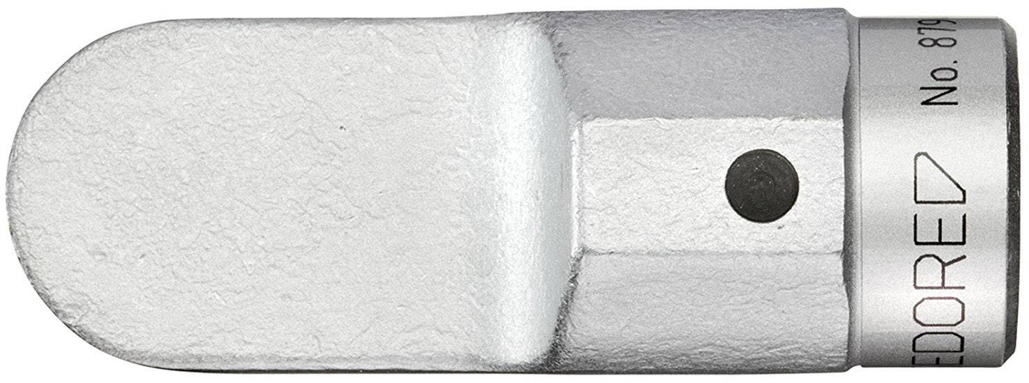 Metal mouthpiece of a wind instrument, cylindrically shaped, with the inscription 'VEDORE No. 8115'.