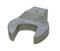 Silver-coloured metal tool attachment in the shape of an open-ended spanner, used for applications in machine maintenance.