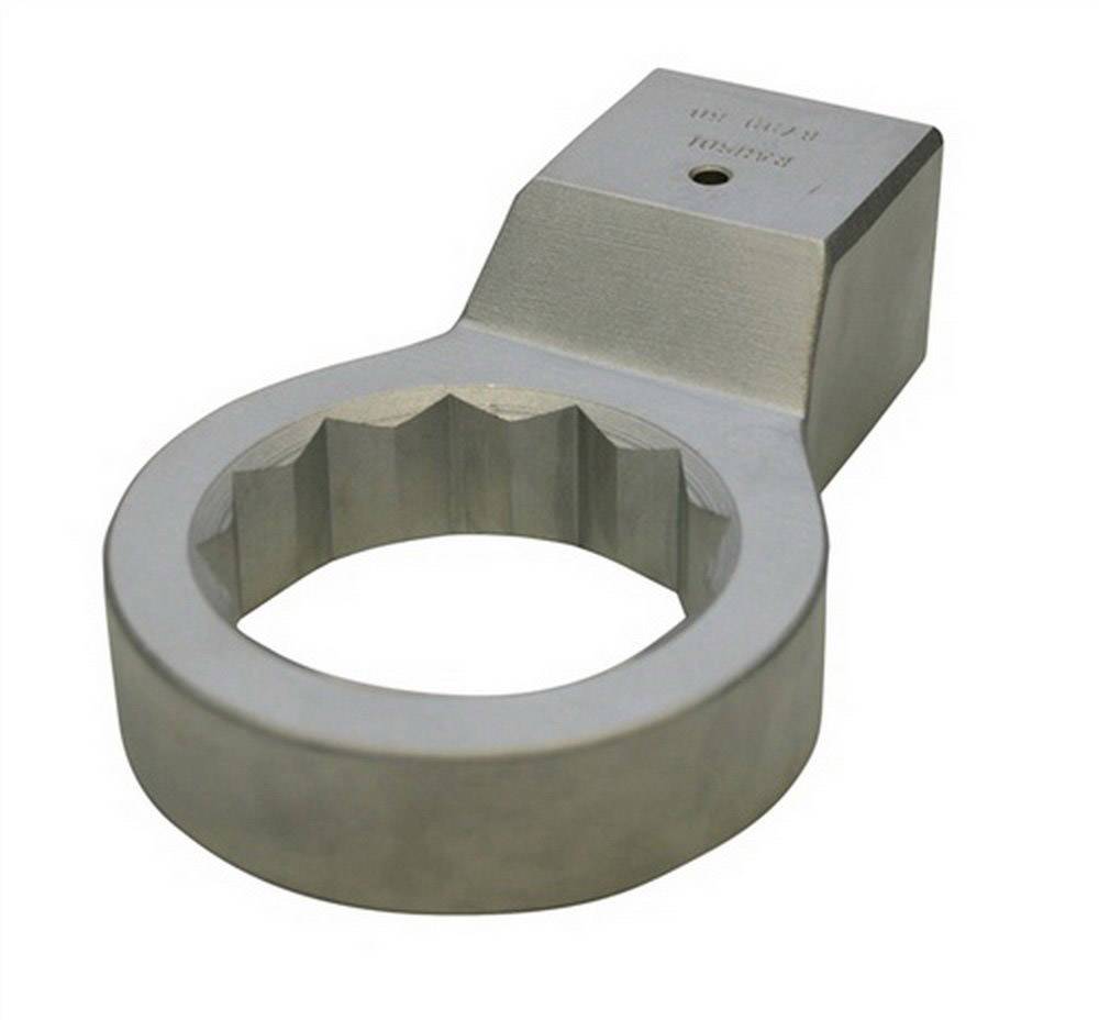 A silver, metallic tool component with a hexagonal internal area and a thickened, square base.