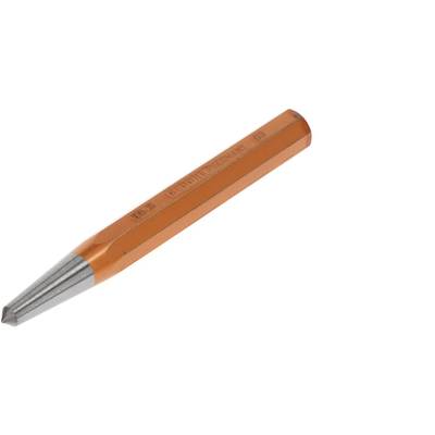 A metallic orange-coloured point marker, tapering to a point, with a knurled handle for precise marking of points on metal surfaces.