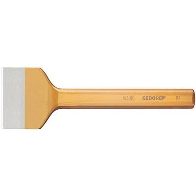 A flat, yellow chisel with a silver end and the inscription 'GEDORE 103-80 B1' on the handle.