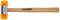 A rubber hammer with a wooden handle and orange ends, by the brand 'GEDORE'. Suitable for gentle strikes without causing damage.
