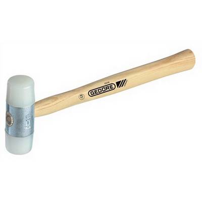 A light plastic hammer with a wooden handle and the inscription 'Gedore' on the handle. The hammer is suitable for delicate work.