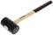 Wooden mallet with black rubber head and long handle, marked with 'GEDORE'.