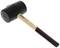 Rubber mallet with a black head and light wooden handle, used for work that must not leave marks.