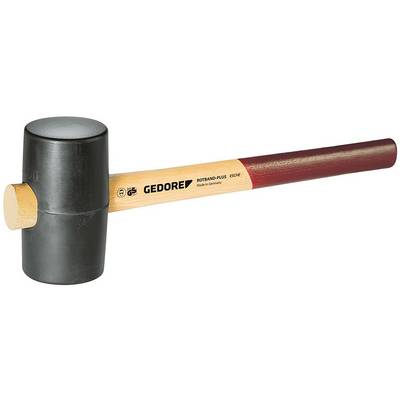 Rubber mallet with a black head and wooden handle, brand logo and 'GEDORE' text visible on the handle.