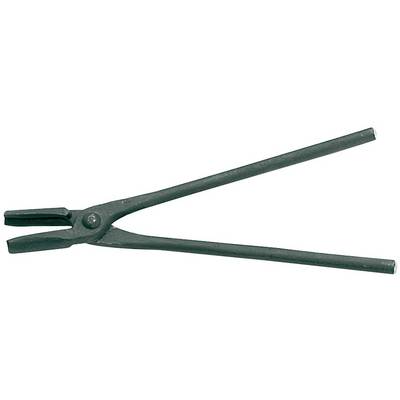 A black pair of pliers with a long handle and flat jaws, used for gripping and holding objects.