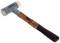 Wooden mallet with metal head and grey protective cover, Gedore brand. Suitable for assembly work to prevent damage to materials.