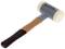 Rubber mallet with a wooden handle and blue metal head, logo and name 'GEDORE' on the head.