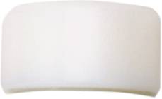 A white, rectangular eraser with rounded corners, typically used for removing pencil marks.