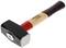 A sledgehammer with a red and black head and a wooden handle by Gedore.