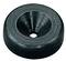 A round, black rubber component with a cylindrical edge and a conical centre, likely used as a shock absorber or seal.