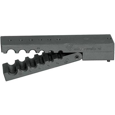 Tool for manufacturing soldering fittings with various sized recesses for pipes.
