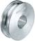 Metal roller with the engraving 'GEDORE', presumably a machine component, highly polished, cylindrical in shape with a wide groove.