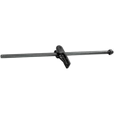 An iron clamping press: a tool with a long metal lever and screw for working with metal pipes.