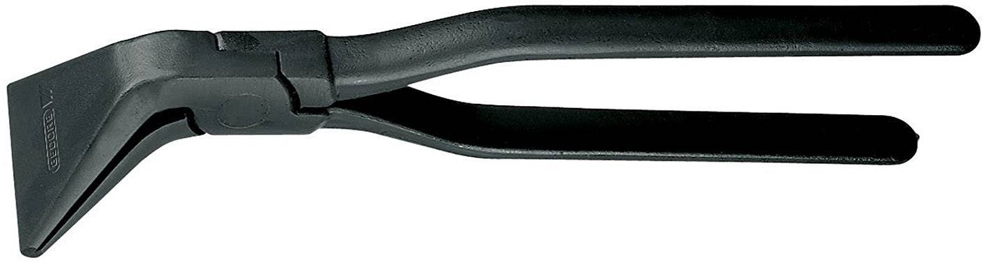 Long-handled metal pliers with a flat tip, used for bending or holding metal components.