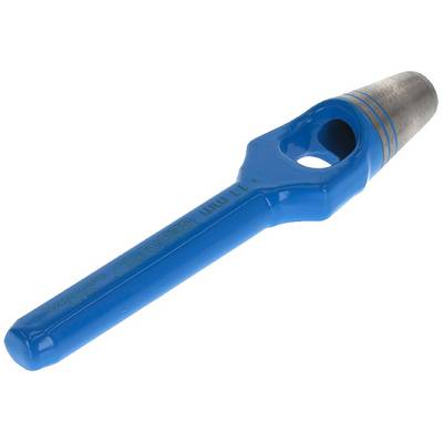 Blue hole punch with metal tip for creating holes in various materials, specifically 11 mm diameter.