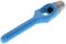 A blue tool attachment with a metallic tip, likely for industrial applications, lies on a white background.