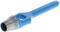 A blue punch shank with a silver, cone-shaped cutting mechanism for precision round holes in materials.