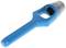 Blue leather punch with metal head, used for punching holes in leather or heavy fabrics.