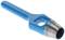 A blue leather punch with a metal tip, suitable for cutting out shapes in leather or other materials.