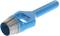 A blue hollow chisel with a cylindrical metal head and handle. Used for removing cylindrical pieces from materials.