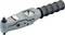Grey torque wrench with a black handle and display for measuring applied force. Suitable for precise tightening.