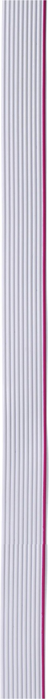 A thin, vertical cable bundle with alternating grey and one red stripe.