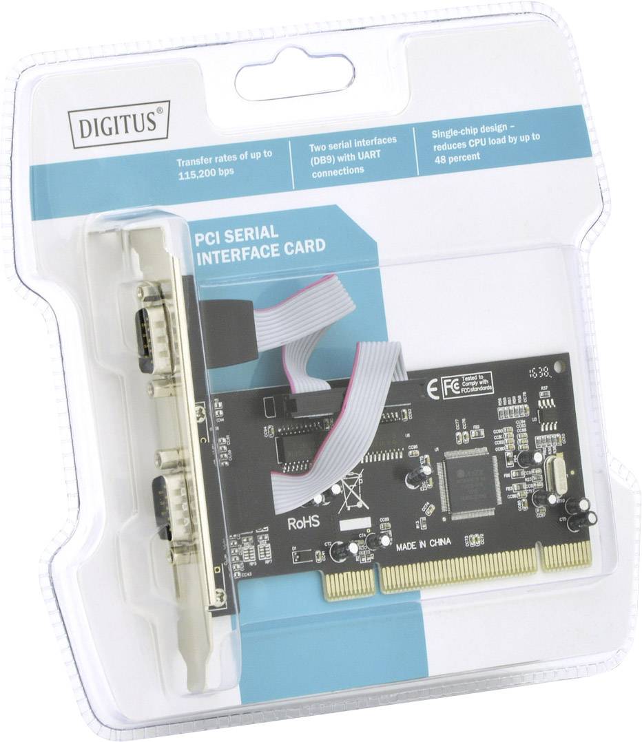 Digitus DIGITUS 2 ports Serial interface Serial (9pin) PCI