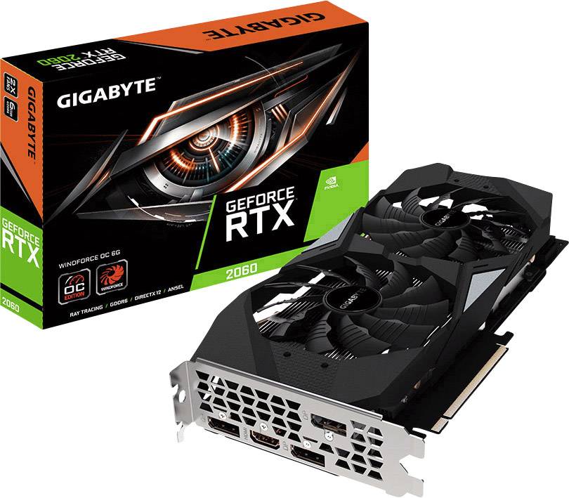 Gigabyte GPU Nvidia GeForce RTX2060 Windforce Overclocked 6 GB GDDR6 RAM PCIe x16 HDMI™, DisplayPort