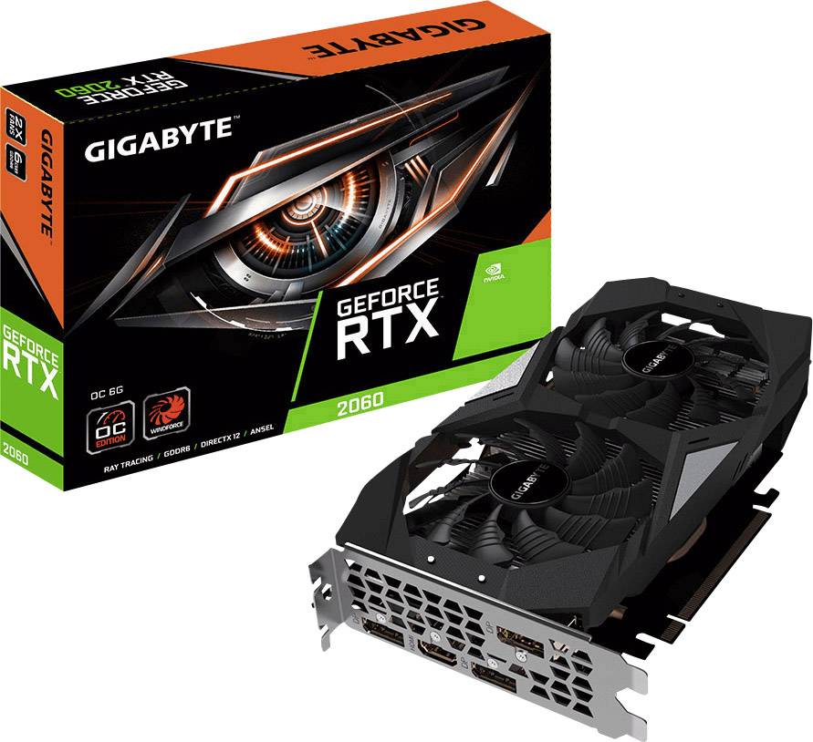 Gigabyte GPU Nvidia GeForce RTX2060 Overclocked 6 GB GDDR6 RAM PCIe x16 HDMI™, DisplayPort