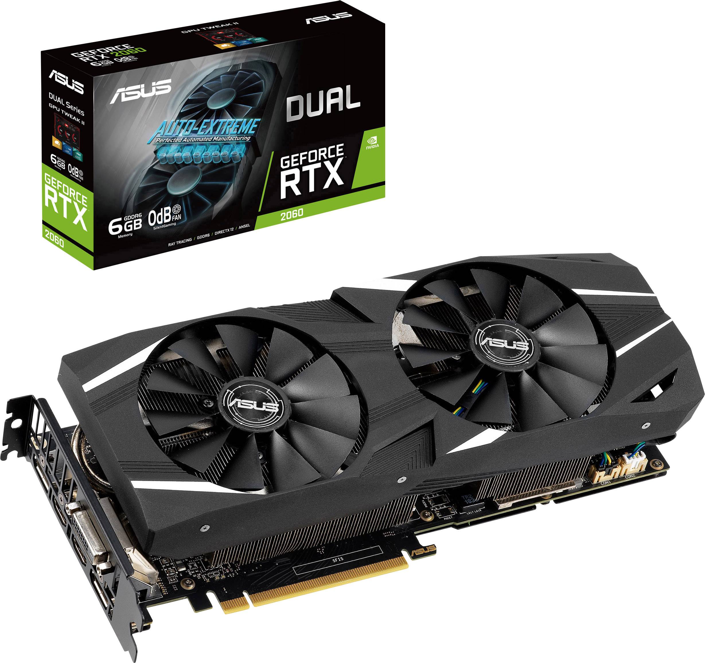 Asus GPU Nvidia GeForce RTX2060 Dual 6 GB GDDR6 RAM PCIe x16 HDMI™, DVI, DisplayPort