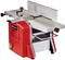 A red and silver planing machine. Front view with visible control elements and power switch. 'Einhell' brand clearly identifiable.