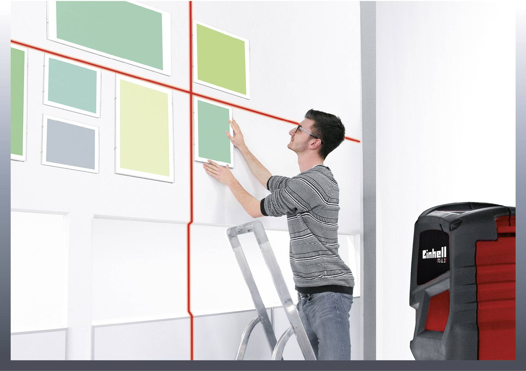 Einhell TC-LL 2 Cross line laser Incl. bag Range (max.): 8 m Calibrated to: Manufacturer's standards (no certificate)-5