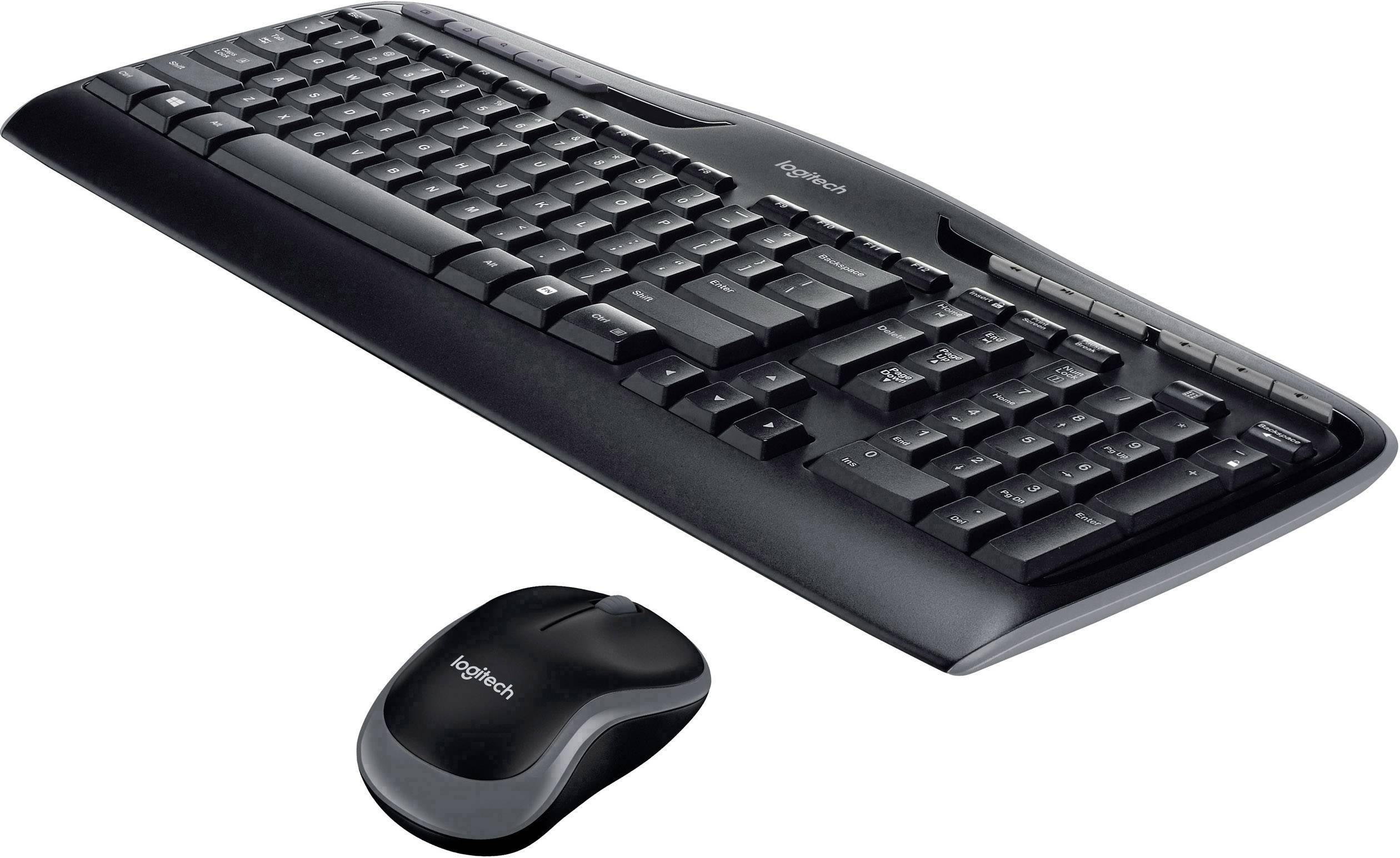 Logitech MK330 Radio Keyboard and mouse Multimedia English (US internat.), QWERTY Black |