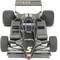 Formula 1 car in black with gold accents, brand 'Olympus', race number 5, with sponsor logos. Top-down view of vehicle.