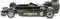 Black Formula 1 racing car with golden accents and the inscription 'Olympus Cameras', side view. Race number 5 visible.