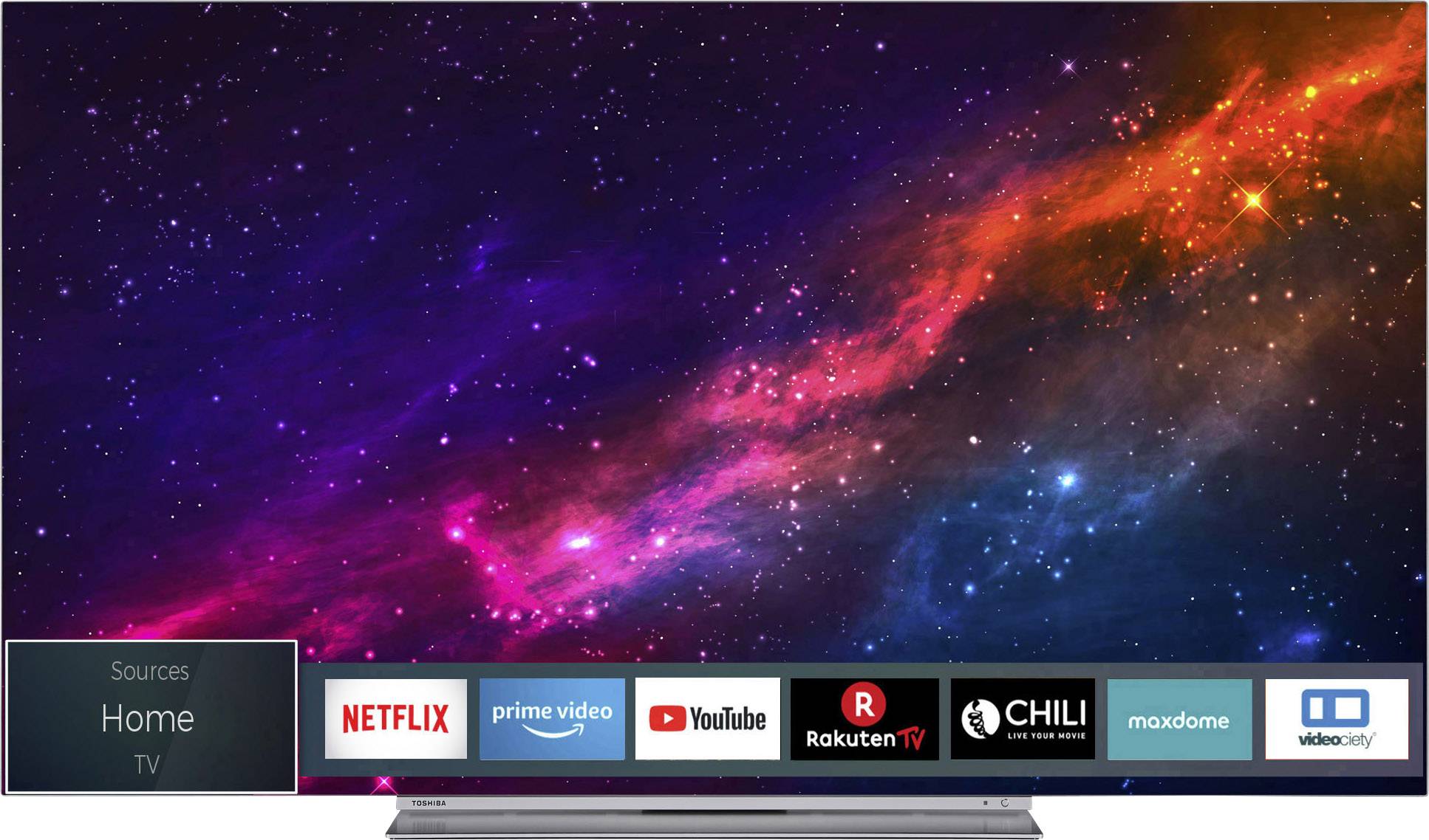 Toshiba 55X9863DA OLED TV 140 cm 55 inch EEC A (A++ – E) DVB-T2, DVB-C, DVB-S, UHD, Smart TV, Wi-Fi, CI+ Silver