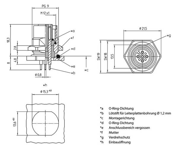 Lutronic 1229 Sensor/actuator built-in connector M12 Socket, built-in No. of pins (RJ): 5 1 pc(s)