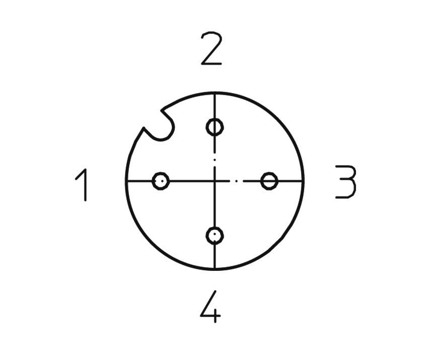 Pie chart with four sectors, numbered from 1 to 4, shows symmetrical distribution. One sector is slightly offset.
