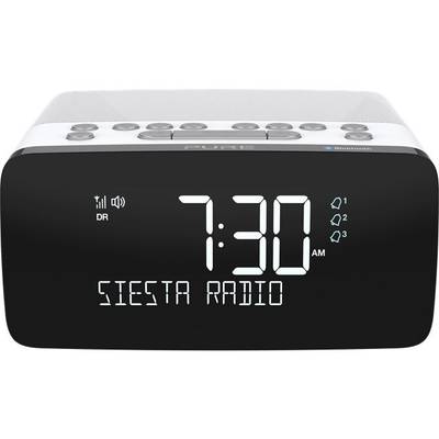 Pure Siesta Charge Radio alarm clock DAB+, FM Bluetooth, USB Battery charger White